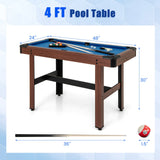 48 Inch Pool Wooden Game Table with Full Set of Ballsfor Kids and Adults