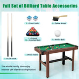 48 Inch Pool Wooden Game Table with Full Set of Ballsfor Kids and Adults
