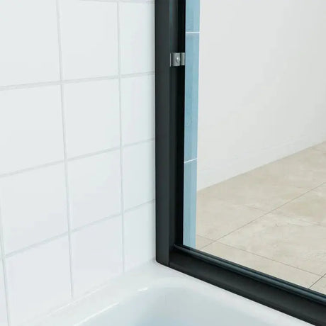 Frameless Sliding Shower Door 59 Inch Matte Black Shower Door Model BE5956-MB