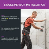 Frameless Sliding Shower Door 59 Inch Matte Black Shower Door Model BE5956-MB