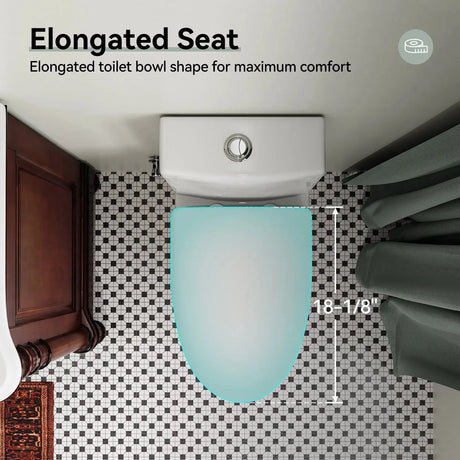 HOROW Dual Flush Toilet 12 Inch Rough In Toilet Model 76D