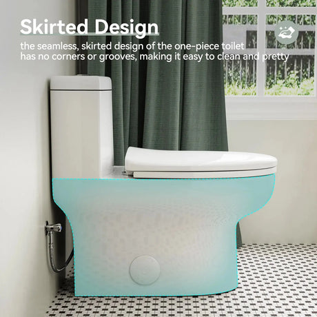 HOROW Dual Flush Toilet 12 Inch Rough In Toilet Model 76D