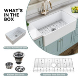HOROW White Undermount Kitchen Sink 33 Inch Sink Model S3320W