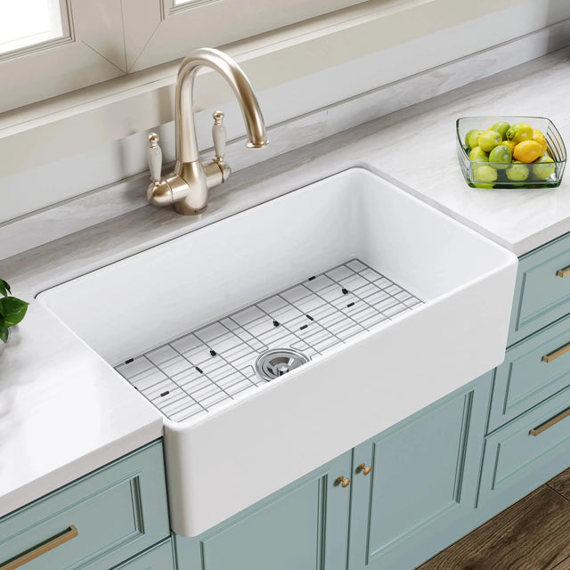HOROW White Undermount Kitchen Sink 33 Inch Sink Model S3320W