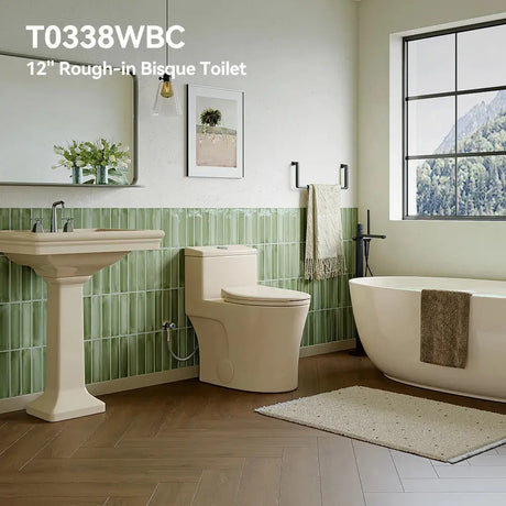 HOROW T0338WBC Biscuit Color One-Piece ADA Toilet