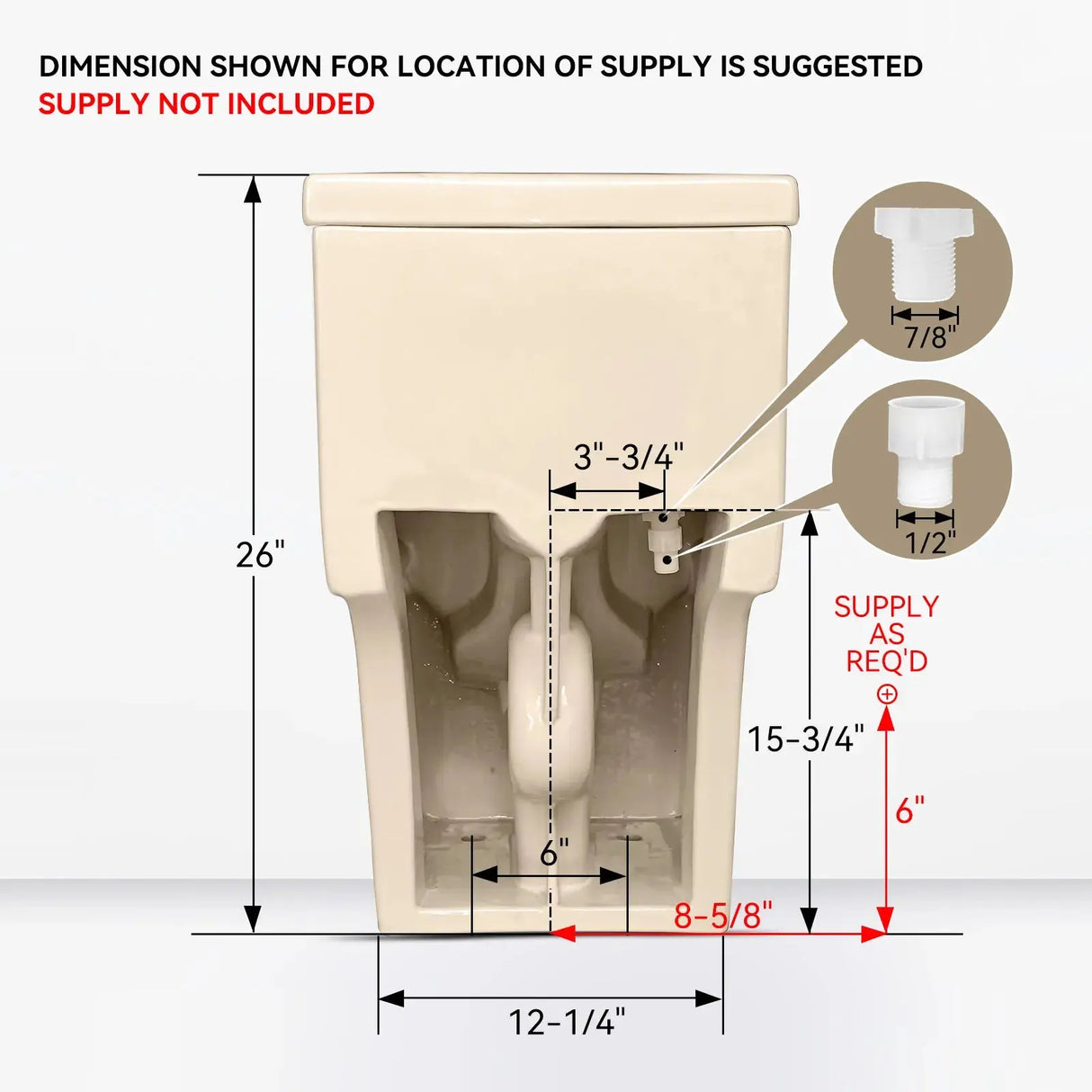 HOROW T0338WBC Biscuit Color One-Piece ADA Toilet