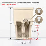 HOROW T0338WBC Biscuit Color One-Piece ADA Toilet