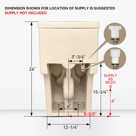 HOROW T0338WBC Biscuit Color One-Piece ADA Toilet