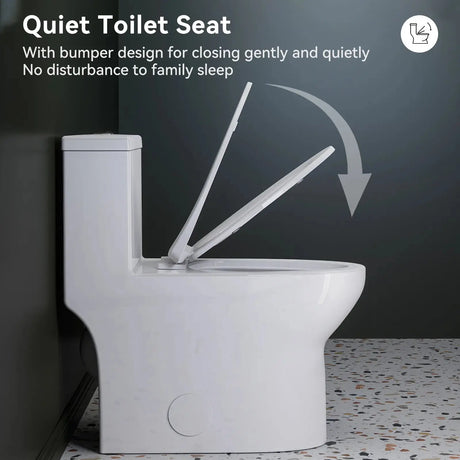 HOROW One Piece Toilet ADA Toilet Height 17.3 Inch Model T0350W