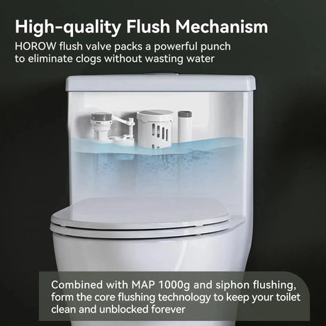 HOROW One Piece Toilet ADA Toilet Height 17.3 Inch Model T0350W
