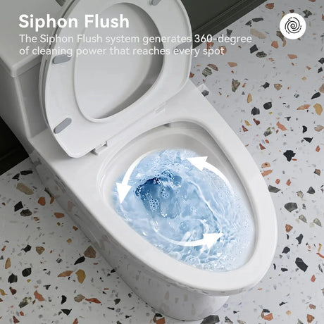 HOROW One Piece Toilet ADA Toilet Height 17.3 Inch Model T0350W