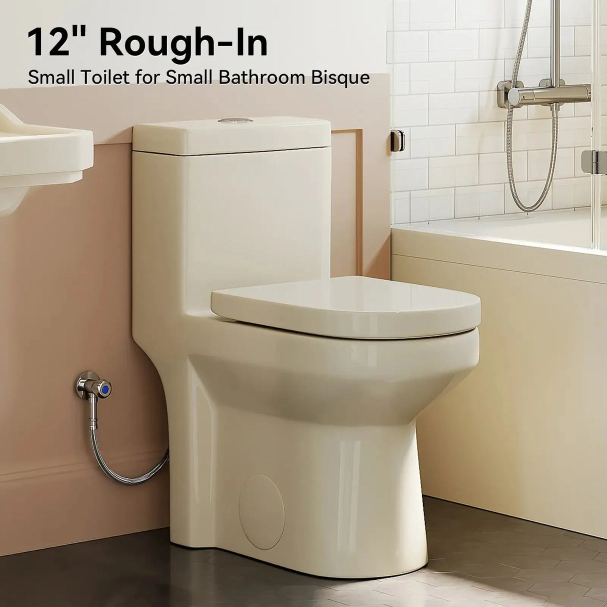 HOROW 8733BC Compact Biscuit Color Toilet with Dual Flush