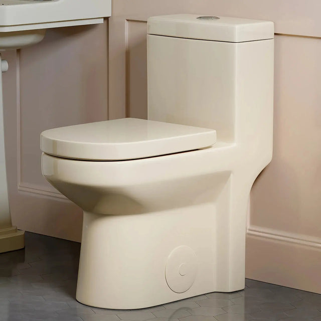 HOROW 8733BC Compact Biscuit Color Toilet with Dual Flush