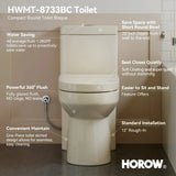HOROW 8733BC Compact Biscuit Color Toilet with Dual Flush