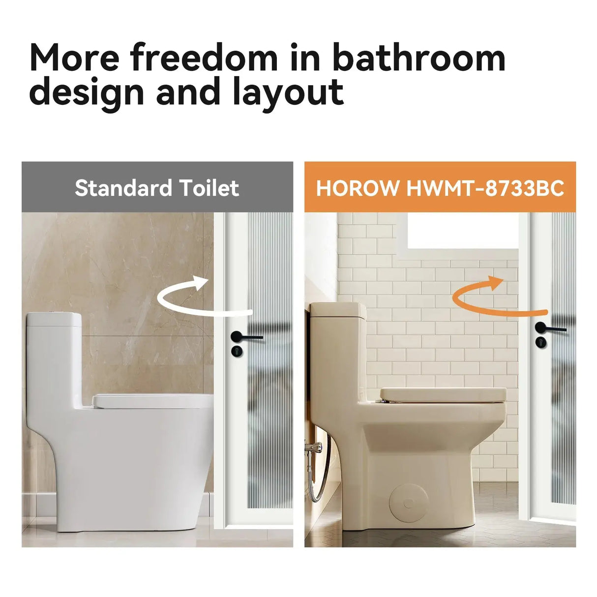 HOROW 8733BC Compact Biscuit Color Toilet with Dual Flush