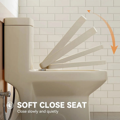 HOROW 8733BC Compact Biscuit Color Toilet with Dual Flush