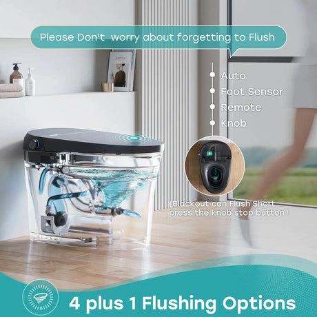 Factory HOROW T36 Black Tankless Toilet with Pump