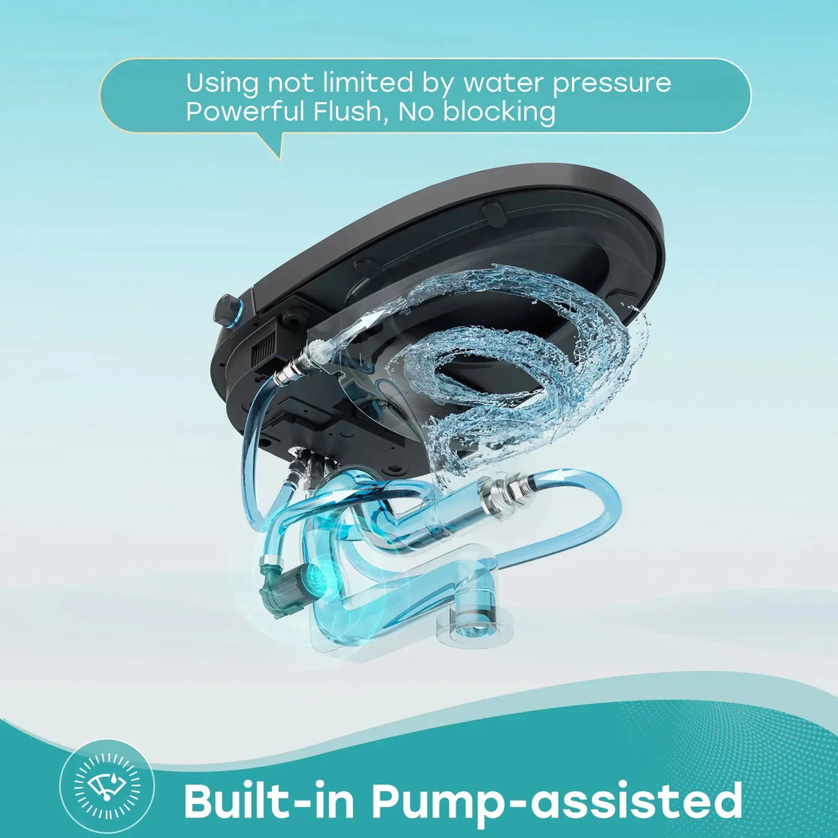 Factory HOROW T36 Black Tankless Toilet with Pump