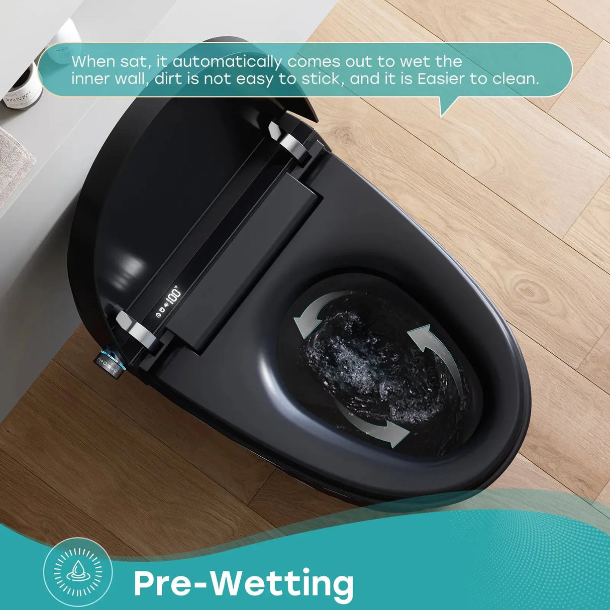 Factory HOROW T36 Black Tankless Toilet with Pump