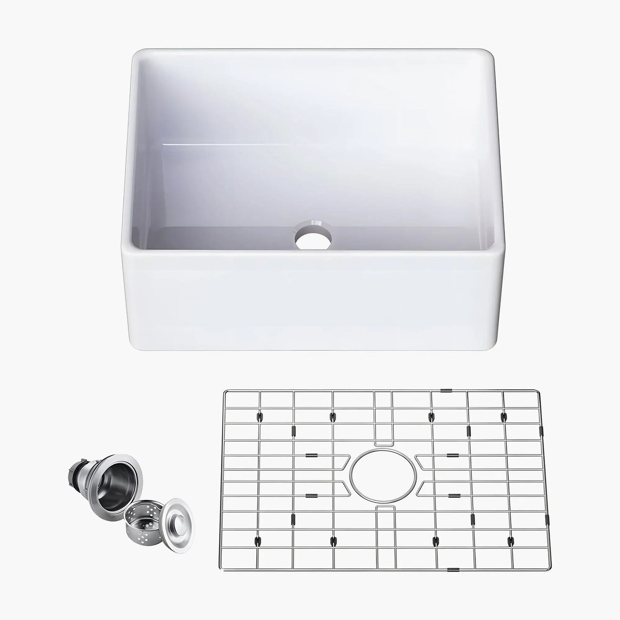 HOROW Fireclay Farmhouse Sink With Deep Single Bowl Model HR-S2418W
