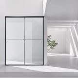 HOROW K2-MB Black Ultra-Narrow Frame Shower Door with Magnetic Catch