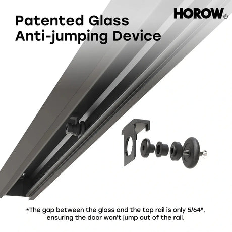 HOROW K2-MB Black Ultra-Narrow Frame Shower Door with Magnetic Catch
