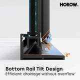HOROW K2-MB Black Ultra-Narrow Frame Shower Door with Magnetic Catch