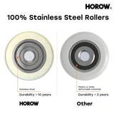 HOROW K2-MB Black Ultra-Narrow Frame Shower Door with Magnetic Catch