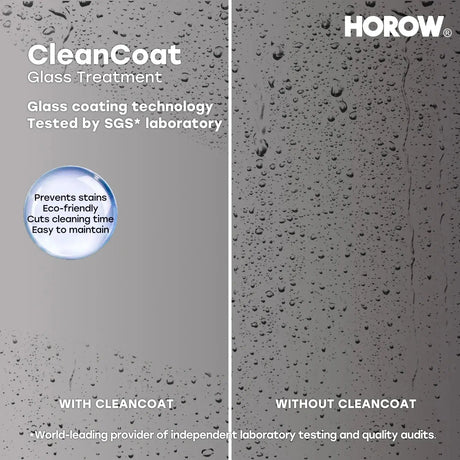 HOROW K2-MB Black Ultra-Narrow Frame Shower Door with Magnetic Catch