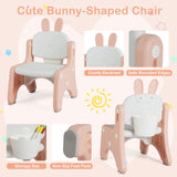 Kids Table and Chair Set with Flip-Top Bookshelf