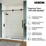 Black Sliding Shower Door 1200mm 8mm Glass Sliding Frameless Model MI6076-MB