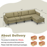 Modern Living Room Set: Modular L-shaped Sectional Sofa Lift Top Coffee Table & 3-Globe Floor Lamp