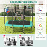 Rectangle Outdoor Trampoline 10 x 8 FT Heavy-Duty Trampoline with Basketball Hoop