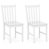 Rustic Dining Chairs Set of 2 Wooden Kitchen Chairs with Slat Tilt Backrest