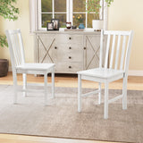 Rustic Dining Chairs Set of 2 Wooden Kitchen Chairs with Slat Tilt Backrest