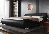 Low Profile Queen Size Bed Frame with Ergonomic & Adjustable Headboard