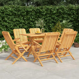Natural Teak Solid Wood Foldable Garden Dining Set