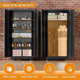 Lockable Metal Storage Cabinet with Wheels