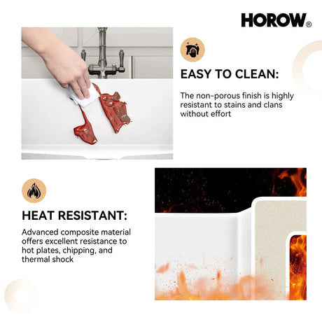 27 Inch Dual Mount Kitchen Sink with Refractory Clay Model S2719W