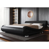 Low Profile Queen Size Bed Frame with Ergonomic & Adjustable Headboard