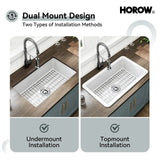 32 Inch Undermount Topmount Kitchen Sink with Heat Resistant Model S3219W