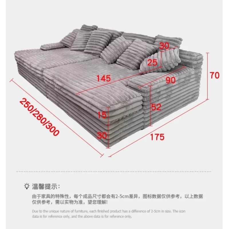 Vacuum Compression Thick Strip Large Sofa Bed