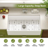 HOROW 36 Inch Kitchen Sink White Undermount Sink Model S3620W