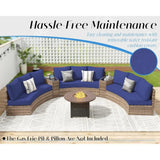 3 Piece Half-Moon Sectional Round Sofa Set