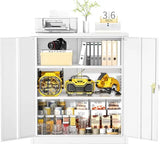 Lockable Metal Storage Cabinet with Wheels