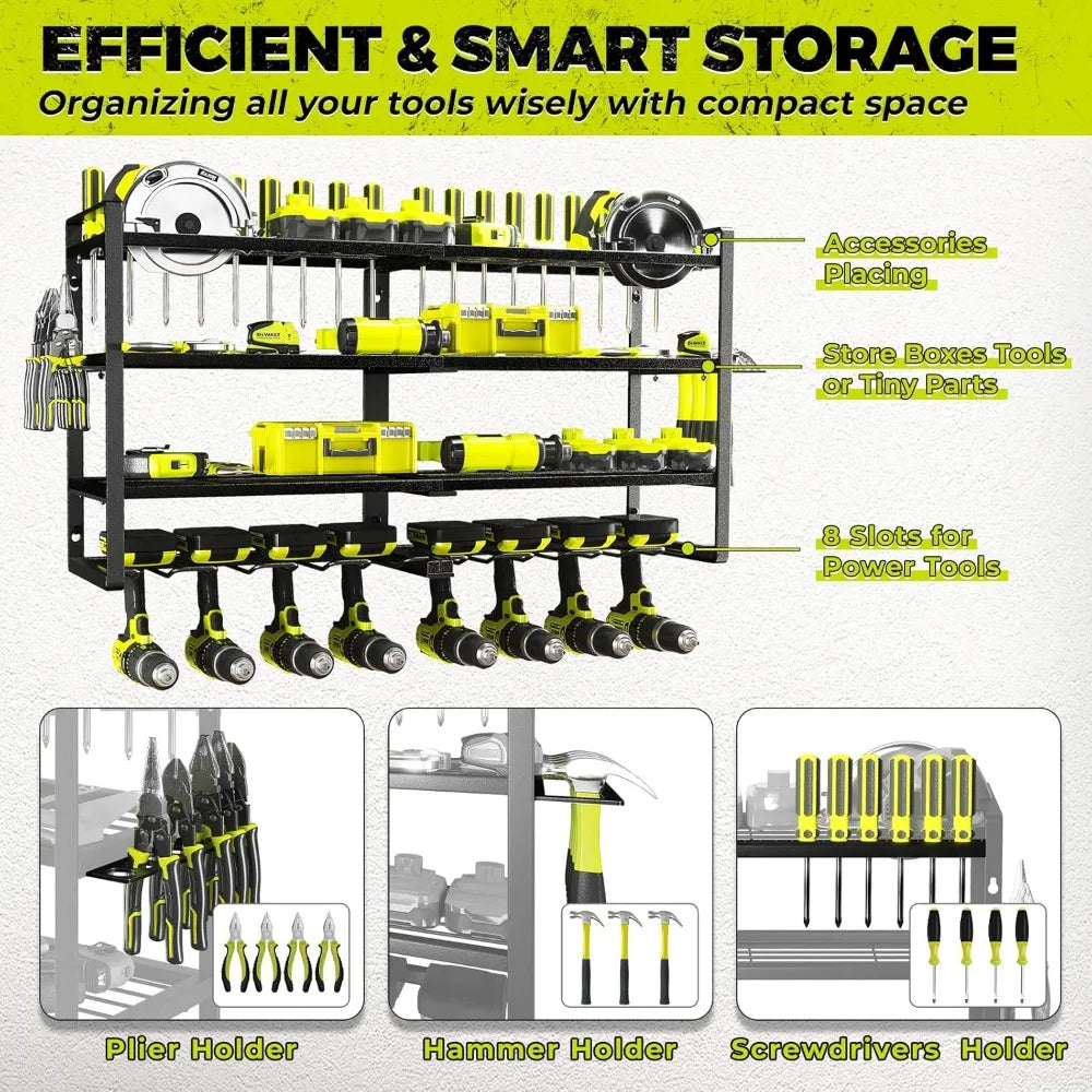 4 Layer Heavy Duty Metal Power Tool Storage Rack
