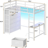 Twin Loft Bed with Desk