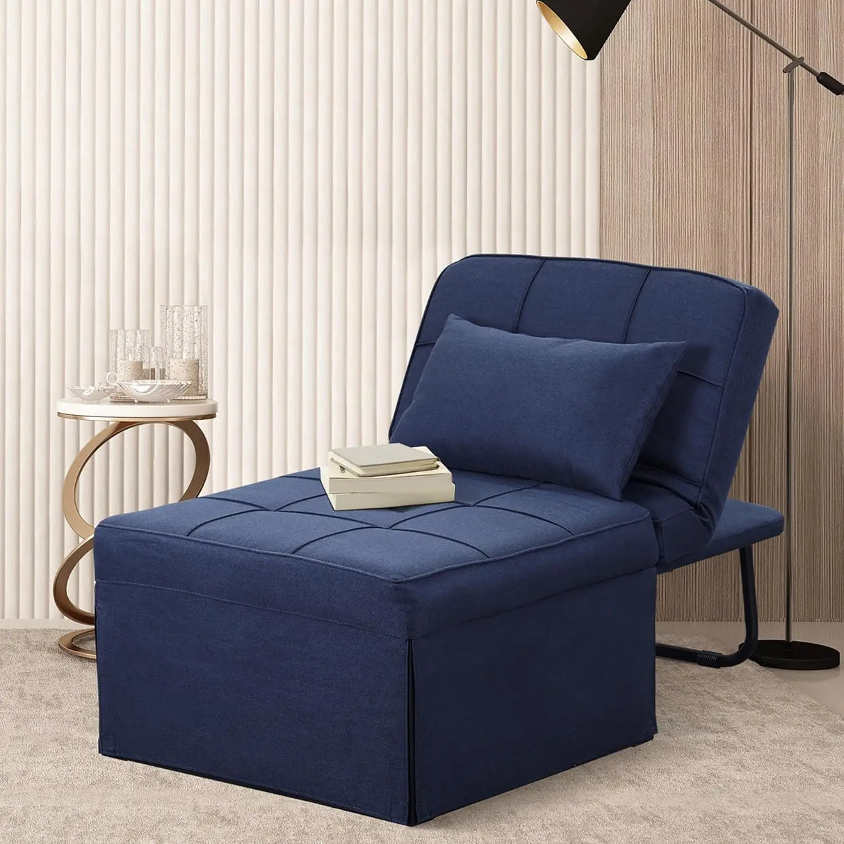 Convertible Sofa Bed,4-in-1 Multi-Functional Futon Chair Bed, Folding & No Installation Sofa Couch with Adjustable Backrest