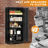 Lockable Metal Storage Cabinet with Wheels