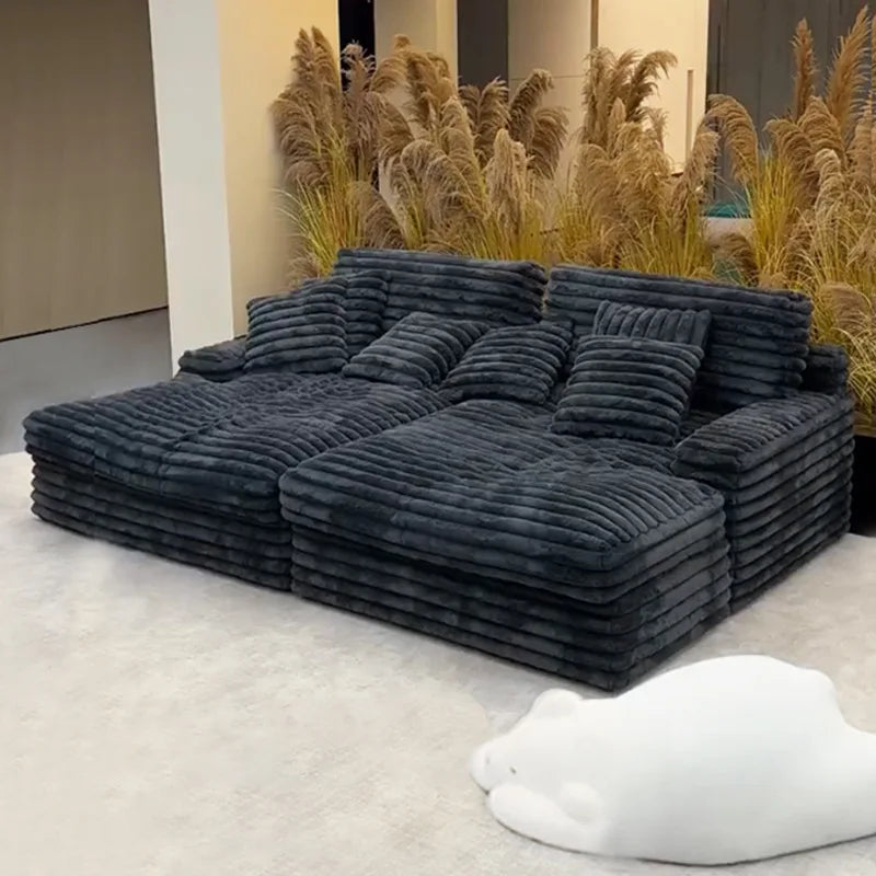 Thick Striped Cloud Vacuum Compression Lazy Sofa